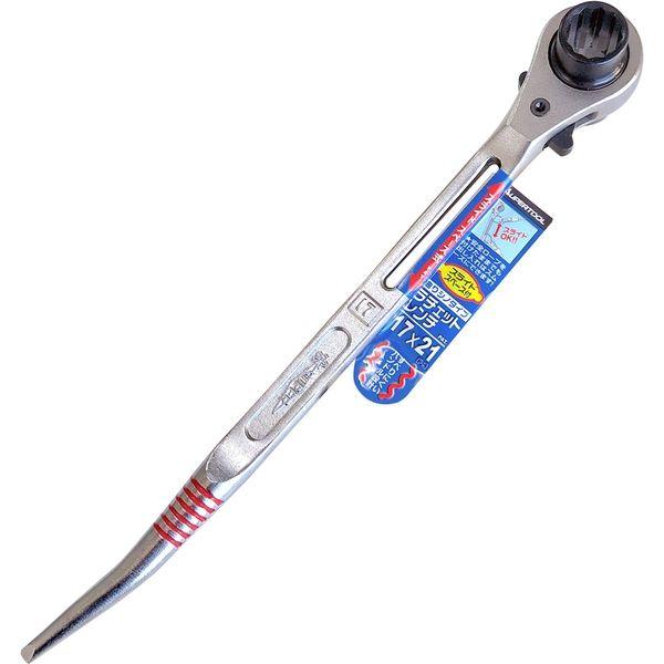 スーパーツール 曲りシノタイプ 両口ラチェットレンチ 17×21mm RNB1721RK 1個