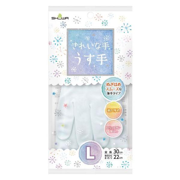 【ビニール手袋】 ショーワグローブ きれいな手うす手 L KRTU-L 1双