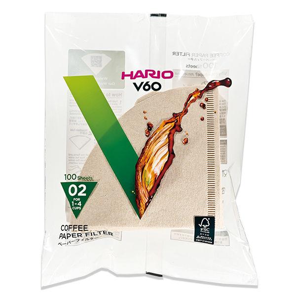HARIO（ハリオ） コーヒーフィルター V60用ペーパーフィルター02M 1〜4杯用 1袋（100枚入） VCF-02-100M