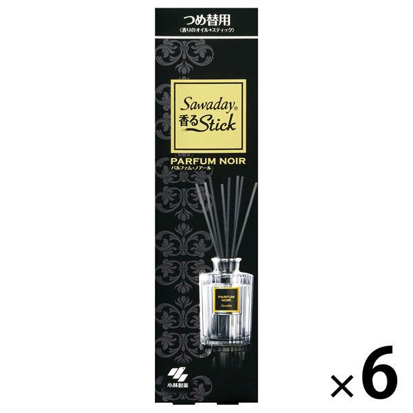 サワデー香るスティック パルファムノアール 玄関 部屋用 芳香剤 詰め替え用 70ml 6個 小林製...