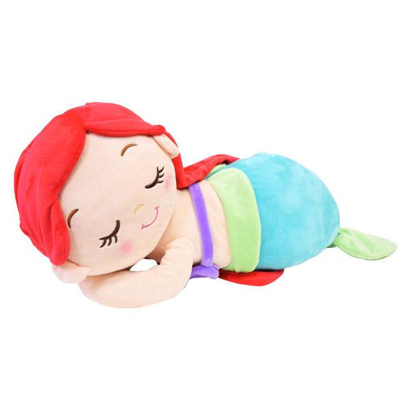 【アウトレット】MORIPiLO ディズニー 抱き枕 (アリエル すやすや添い寝枕) ギフト グッズ  約25x62cm グリーン プレゼント 可愛い