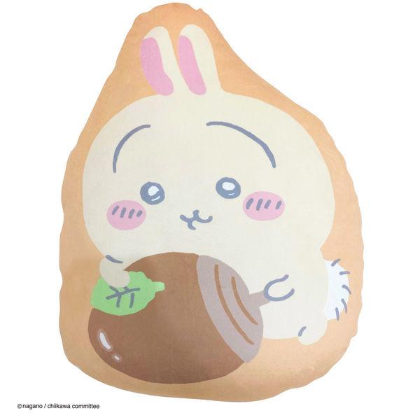 MORIPiLO うさぎ クッション(ふわふわダイカットクッション) ちいかわ グッズ  ベージュ 33x43x10cm 可愛い 柔らかめ  キャラクター
