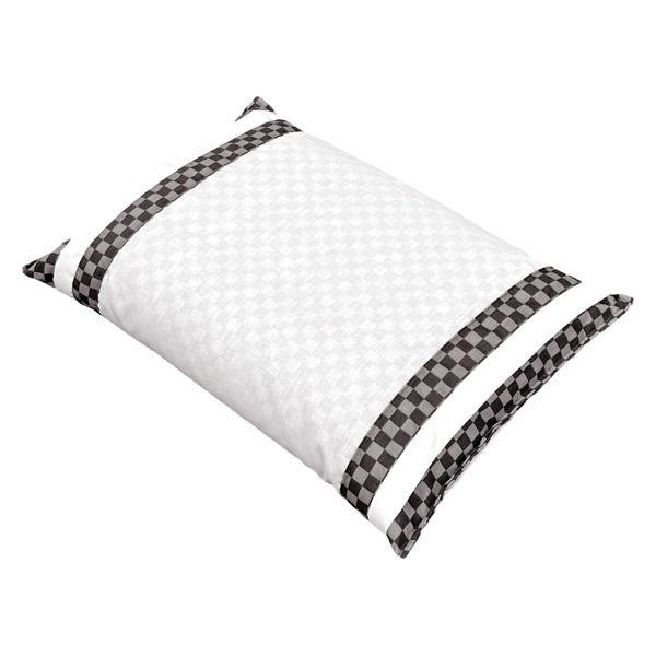 MORIPiLO そばがら 枕 日本製 硬め (市松チェック そば殻 まくら)  枕カバー付き ブラウン 約30x42cm