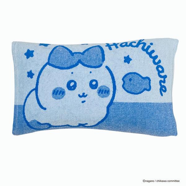 MORIPiLO 枕カバー タオル地  約32x52cm ちいかわ ハチワレ グッズ 洗える 35×50~43×63cm枕対応  のびのび 伸縮タイプ ブルー