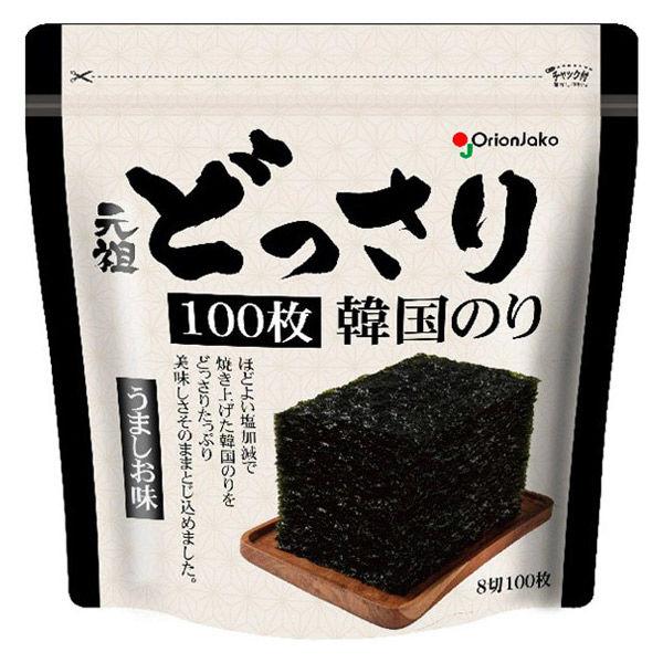 元祖どっさり韓国のり うましお味 8切100枚 チャック付き 1個 オリオンジャコー
