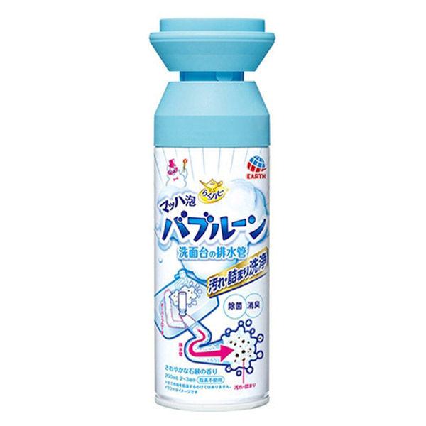排水管 掃除 洗剤 らくハピ マッハ泡 バブルーン 洗面台の排水管 石鹸の香り 200ml 1個 排水口 排水溝 簡単 アース製薬