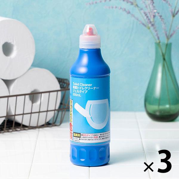 【ロハコ・アスクル限定】除菌トイレクリーナー ジェルタイプ（塩素系） 500ｍL 497895　1セット（3個） ミツエイ　 オリジナル