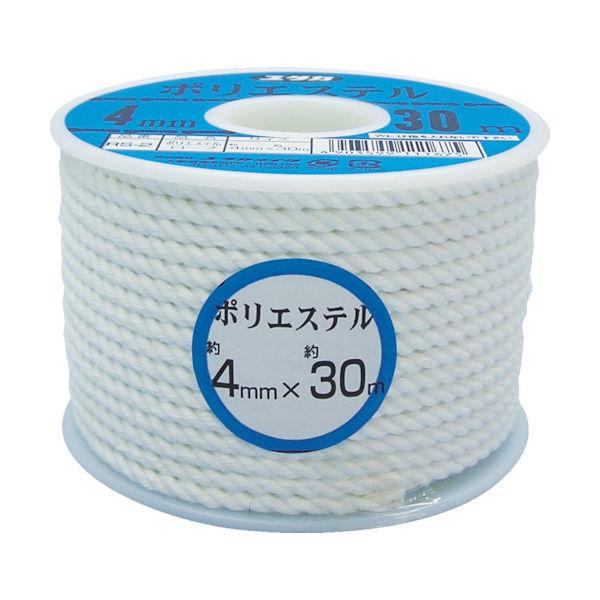 【アウトレット】ユタカメイク ユタカメイク　ロープ　ポリエステルロープボビン巻　４ｍｍ×３０ｍ RS-2 1巻 367-6722