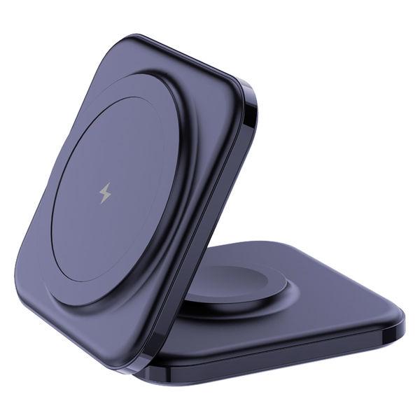 ワイヤレス充電器 15W Apple Wach Airpods iPhone12/13/14用 Magnet対応 折りたたみ式 コンパクト 1個