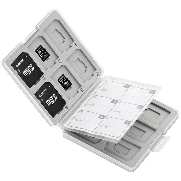 エレコム SD/microSDカードケース(プラスチックタイプ) 白 CMC-SDCPP24WH 1個