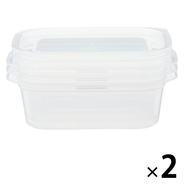 無印良品 蓋をしたままレンジで使えるフードコンテナ 長方形400mL 1セット（6個：3個入×2） 良品計画