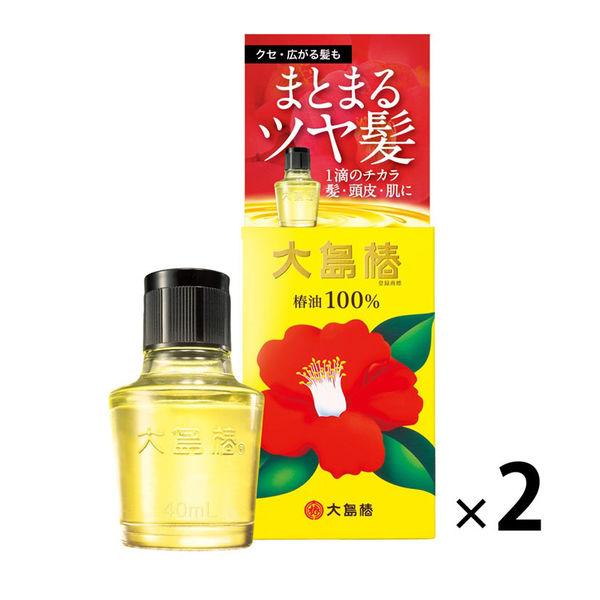 大島椿 40ml 椿油100％ 無香料 ヘアオイル 洗い流さないトリートメント パサつき 広がり くせ毛 ツヤ 髪 頭皮 肌 1セット（1個×2）