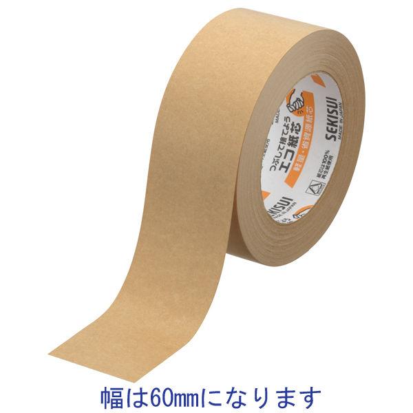 【ガムテープ】 クラフトテープ No.500 0.14mm厚 幅60mm×長さ50m 茶 積水化学工業 1セット（4巻入）