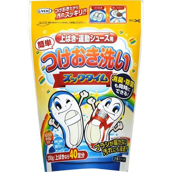 （セール）つけおき洗い ズックタイム 上ばき・運動シューズ用 計量スプーン付 200g 1個 UYEKI