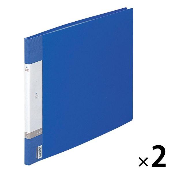 リヒトラブ(LIHIT LAB.) リクエスト クリヤーブック A3ヨコ 20ポケット 青（ブルー） G3223-8 2冊