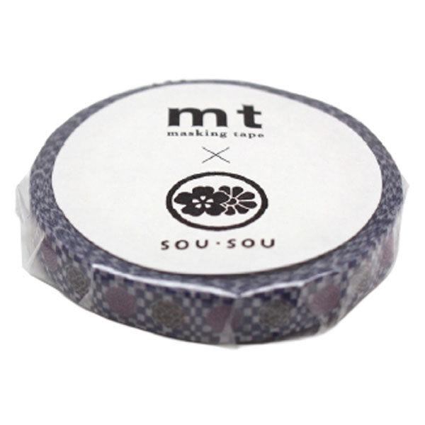 【アウトレット】【Goエシカル】訳あり カモ井加工紙 mt×SOUSOU 霰に華紋 MTSOU03 幅7mm×長さ7m 1個