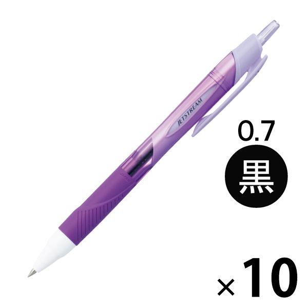 ジェットストリーム　油性ボールペン　0.7mm　パープル軸　紫　黒インク　10本　SXN-150-07　三菱鉛筆uni  オリジナル