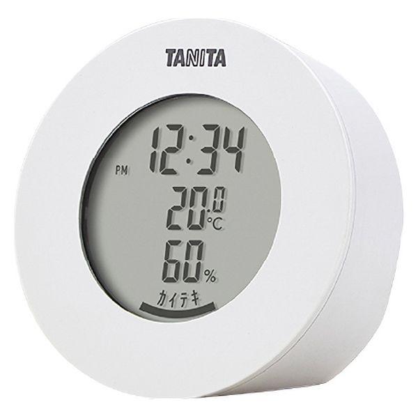 タニタ 温湿度計 時計 温度 湿度 デジタル 卓上 マグネット ホワイト TT-585-WH