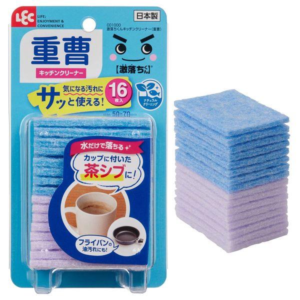 激落ちくん 水だけで落ちる 気になる汚れにサッと使える キッチンクリーナー 重曹 茶シブ・油汚れ用 16枚入 1個 レック
