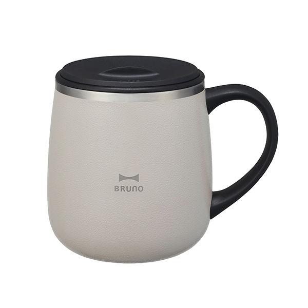 BRUNO（ブルーノ）蓋付き ステンレスマグ ショート 320ml グレージュ 保温保冷 BHK262-GRG 1個