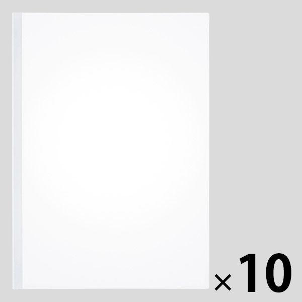アスクル レール式クリアーホルダースリム ファイル A4タテ 約10枚とじ 白（ホワイト） PP製 10袋（100冊）  オリジナル