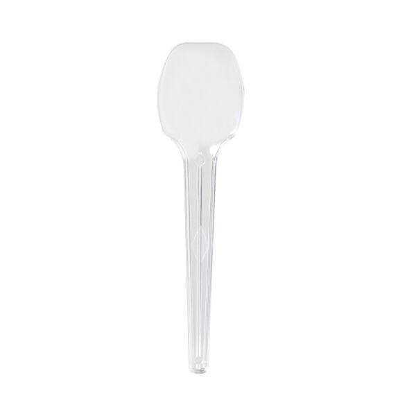 アスクル　プラスチックデザートスプーン　10cm　個包装　クリア　使い捨て　1袋（100本入） オリジナル
