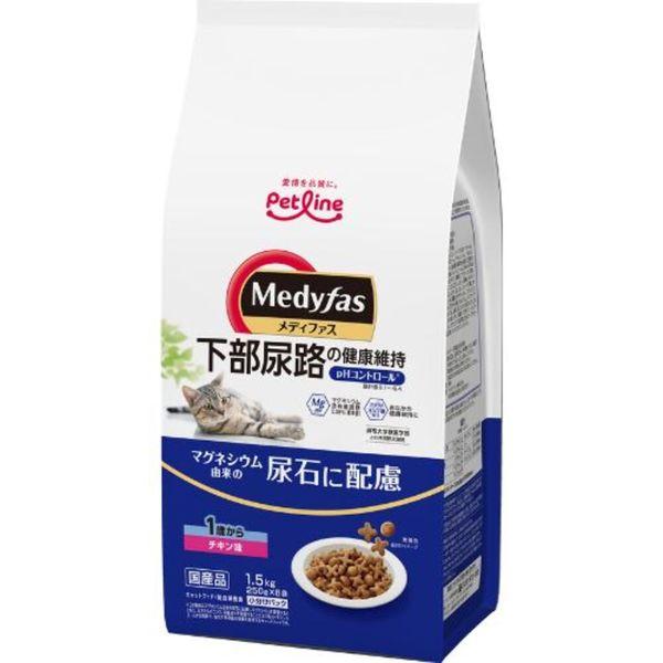 メディファス 猫 1歳から 下部尿路 チキン味 国産 1.5kg（250g×6袋）1袋 キャットフード ドライ