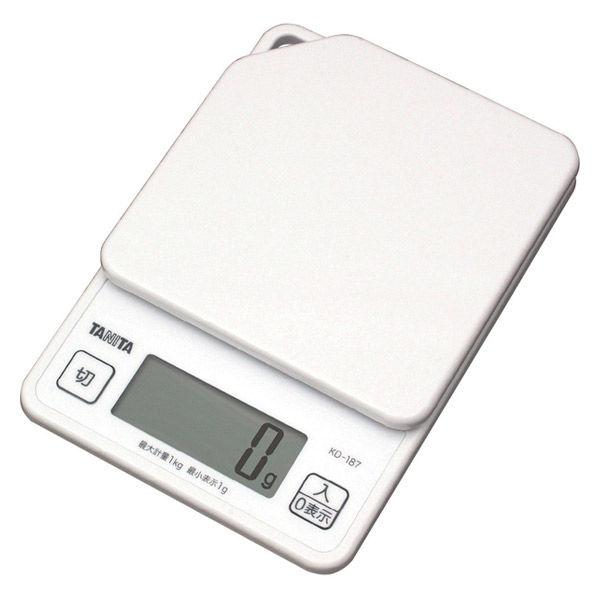 タニタ（TANITA） キッチンスケール 1kg ホワイト KD-187-WH 1個 計量器 クッキングスケール　はかり