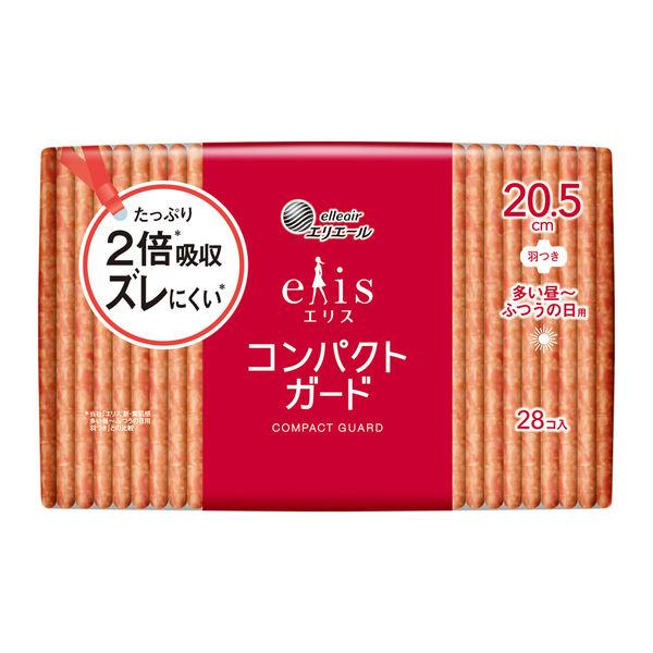 エリス コンパクトガード 羽つき 多い昼〜ふつうの日用 20.5cm 1個（28枚） 極薄シート 大王製紙 エリエール 生理用品