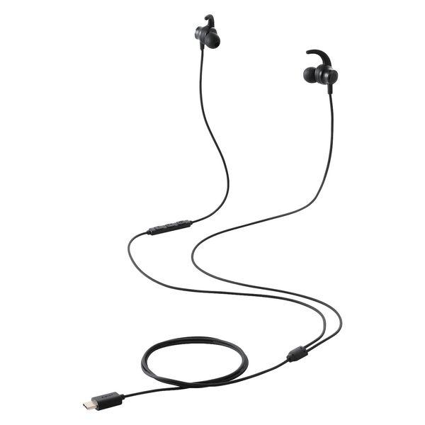 タイプC イヤホン マイク付き ダイナミック型 耳せんタイプ 有線 1.2m ブラック EHP-DF12CMBK エレコム 1個
