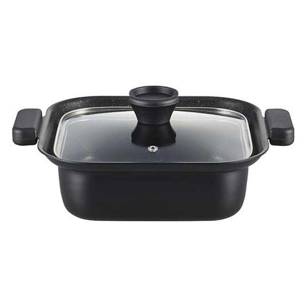 【アウトレット】タマハシ 鍋 卓上 角型 ふた付き IH ガス火 20cm 囲 KK-20W 1個