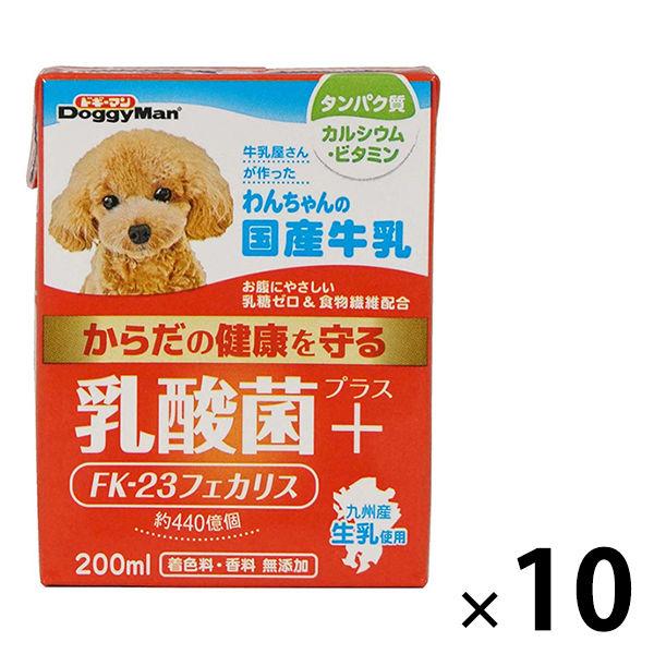 わんちゃんの国産牛乳 乳酸菌プラス 200ml 国産 10個 ドギーマン ドッグフード 犬 おやつ ミルク