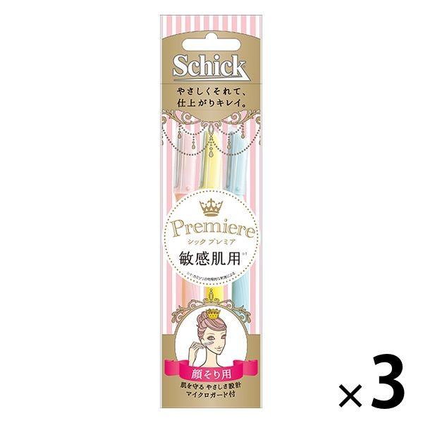 プレミア Lディスポ 敏感肌用 3本入 3個 顔・眉毛用 男女用　カミソリ　剃刀　シック　Schick 敏感肌