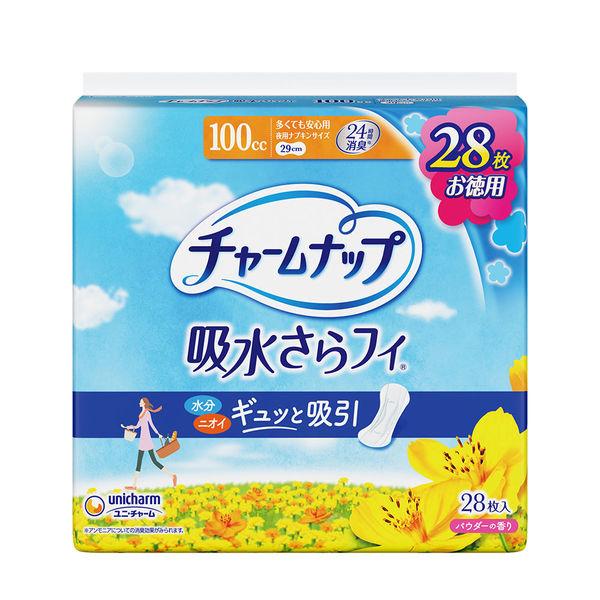 大容量 吸水ナプキン チャームナップ 吸水さらフィ 多くても安心用 100cc 羽なし 29cm 1個（28枚） ユニ・チャーム