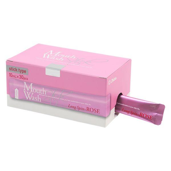 マウスウォッシュ 個包装 ロングスピンROSE 10mL（1本あたり）スティックタイプ ローズ 1箱（30本入） オキナ