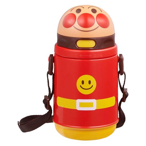 ＡＮストロー付きダイカット水筒（保冷）アンパンマン 400ml ワンタッチOPEN スポーツドリンクを入れても安心 1個 レック
