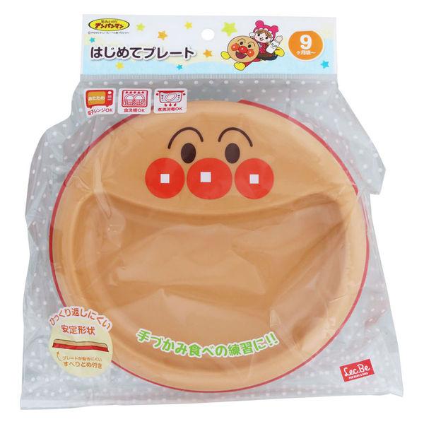 ＡＮはじめてプレート アンパンマン 電子レンジ・食洗機・煮沸消毒OK ひっくり返しにくい安定形状 1個 レック
