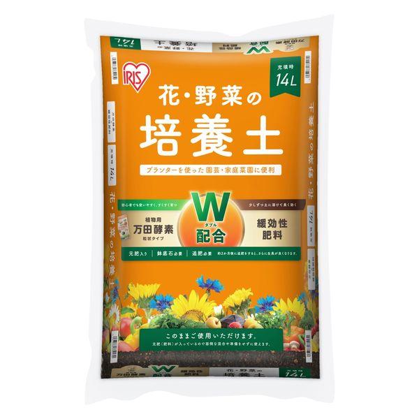 【園芸用品】アイリスオーヤマ 万田酵素×緩効性肥料 配合 花・野菜の培養土 14Ｌ MECCー14L 1袋