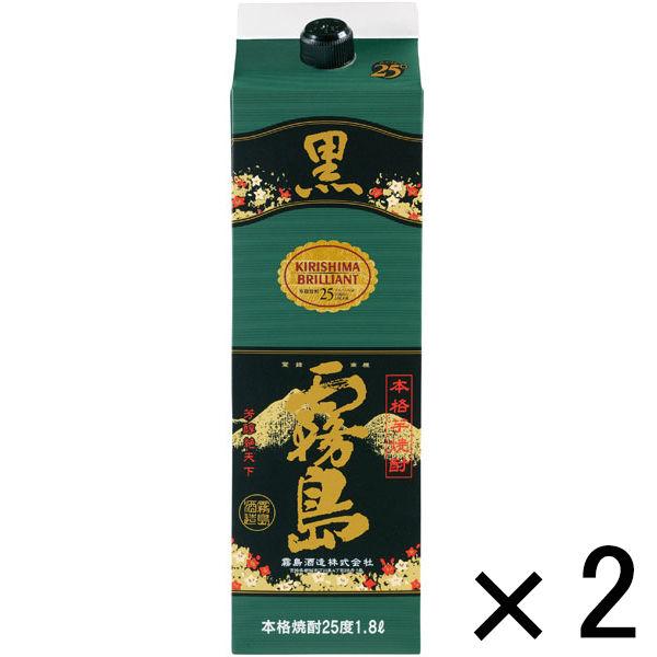 黒霧島 25度 1.8L パック 1セット（2本）  芋焼酎 霧島酒造