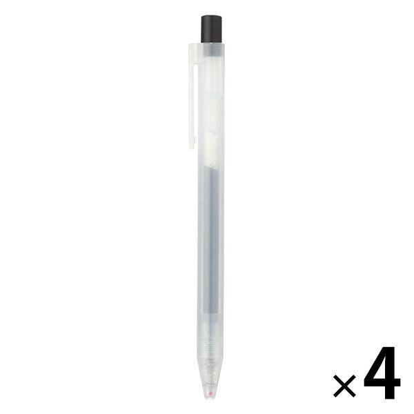 無印良品 さらさら描けるゲルインキボールペン ノック式 0.5mm 黒 1セット（1本×4） 良品計画