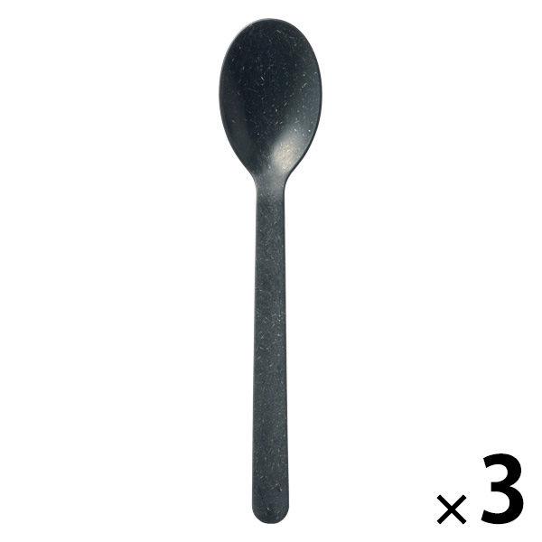 無印良品 ヤシの端材を使った スプーン 約１７ｃｍ 黒 1セット（1本×3） 良品計画