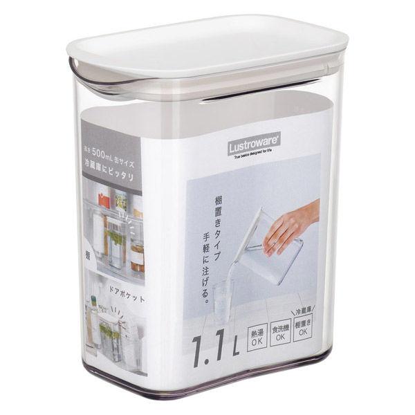棚置きシームレスピッチャー 1.1L K-1250 W 1個 冷水筒 耐熱 熱湯可 パッキン一体型 麦茶 スリム 岩崎工業株式会社