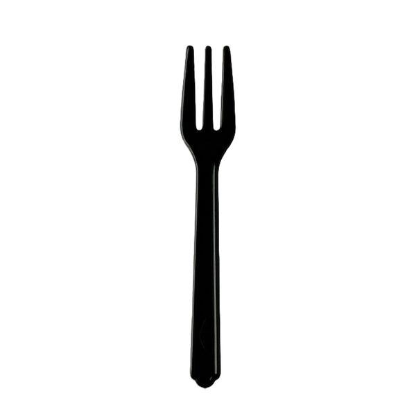 アスクル　プラスチックデザートフォーク　10cm　個包装　ブラック　使い捨て　1袋（100本入） オリジナル