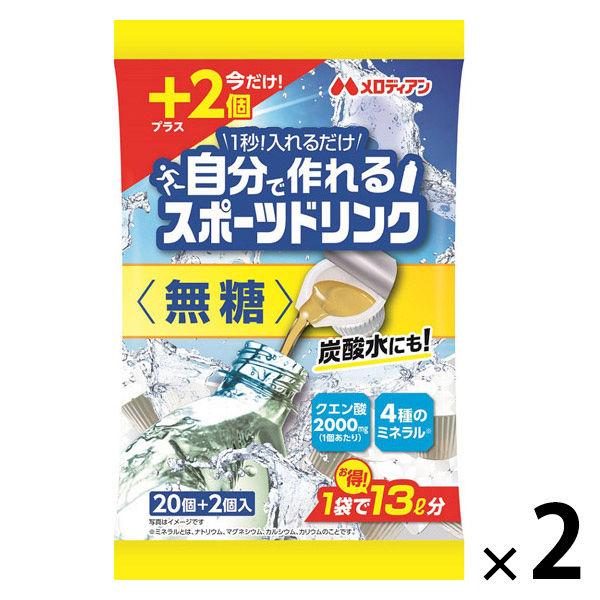 （数量限定）メロディアン 自分で作れるスポーツドリンク 無糖 1セット（1袋（20個入+2個増量品）×2袋）