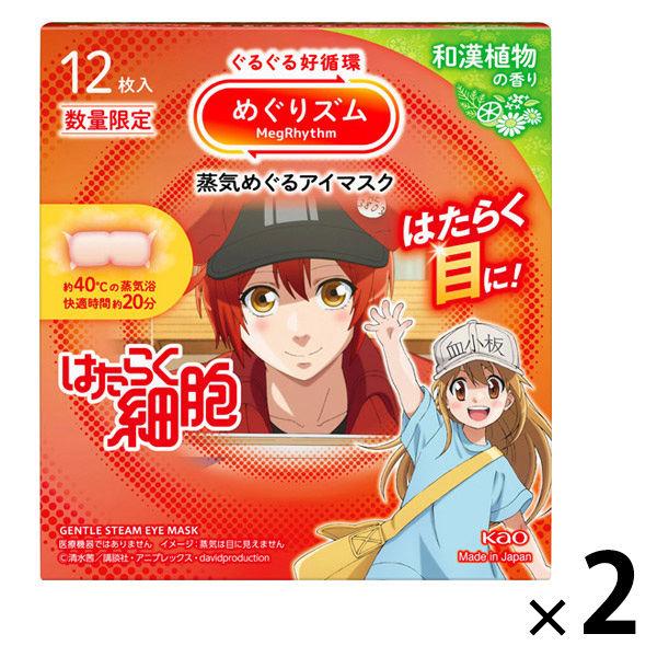 めぐりズム 蒸気めぐるアイマスク はたらく和漢 和漢植物の香り 1セット（12枚入×2箱） 花王