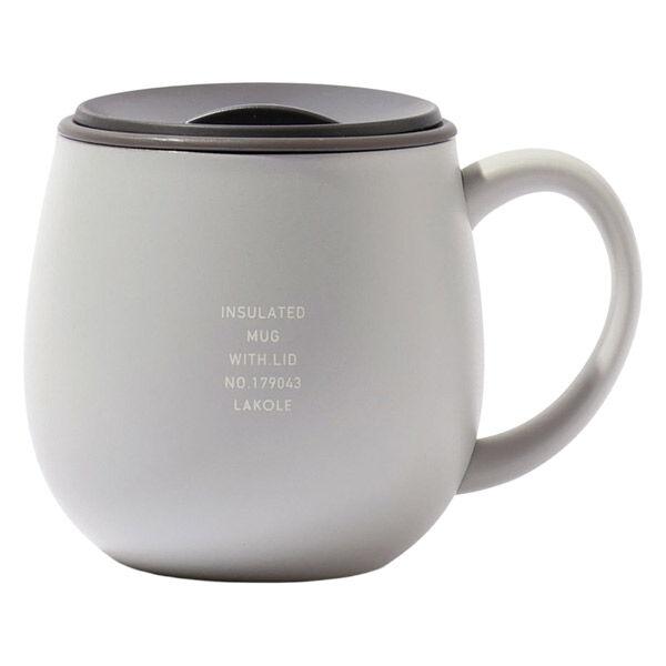 保冷・保温 フタ付マグカップ 300ml  グレー LAKOLE/ラコレ