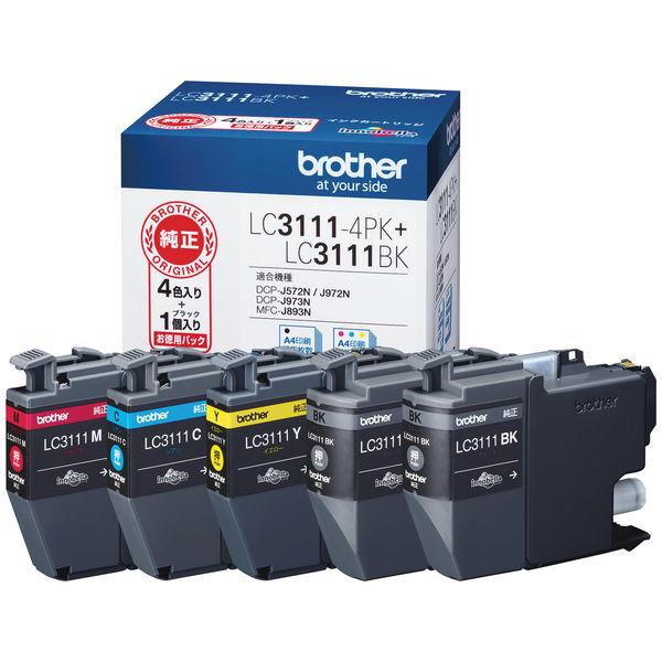 ブラザー 純正 インクカートリッジ LC3111-4PK+LC3111B 1パック（5個入） （アスクル限定） LC3111シリーズ  オリジナル