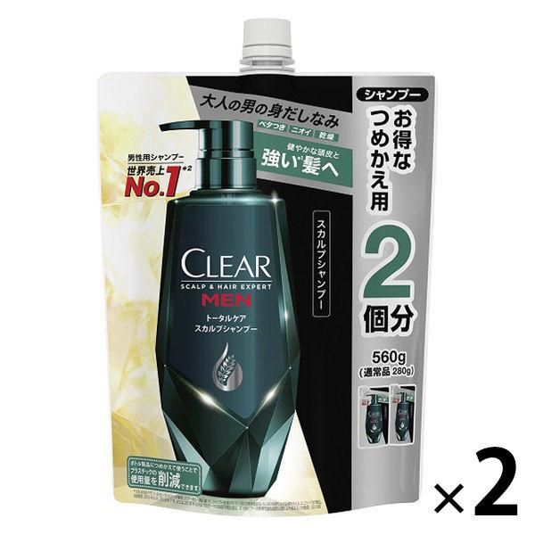 CLEAR（クリアフォーメン）メンズ スカルプシャンプー トータルケア 男性用 詰替 特大 560g 2個