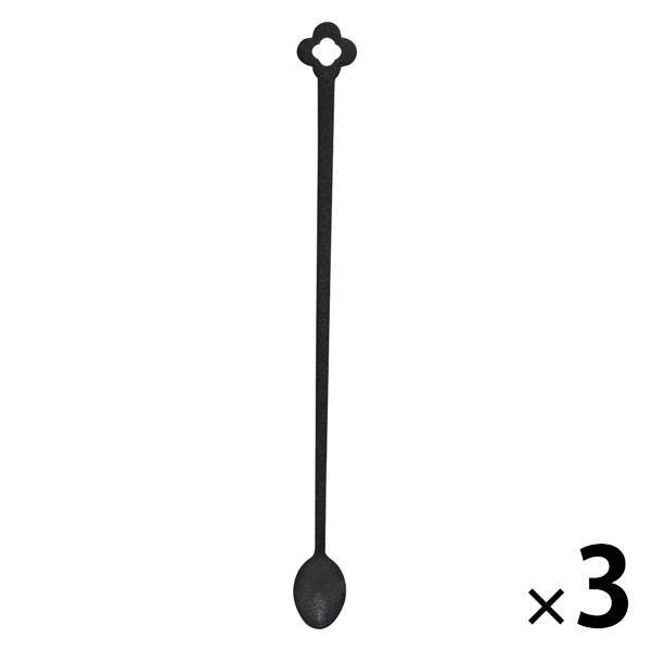 サンナップ マドラースプーン 130mm ブラック 1セット（100本入×3袋）