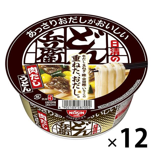 日清食品 日清のあっさりおだしがおいしいどん兵衛 ４種の具材が入った肉だしうどん 12個 カップ麺 カップうどん 大容量まとめ買い
